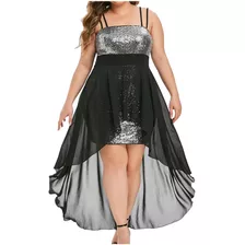 Vestido De Noche Holgado Con Lentejuelas Profundas De Talla