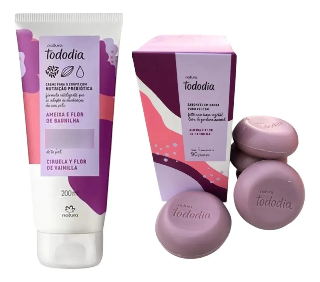 Kit Natura Tododia Crema Corporal Y Jabones Ciruela Vainilla