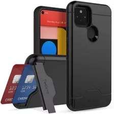 Funda Para Google Pixel 5, Negro/soporte/rigida/tarjetero