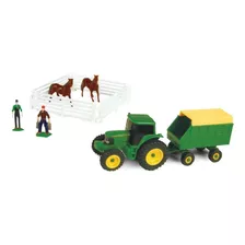 Cenário Fazenda Playset Tomy John Deere Set With 10 Peças