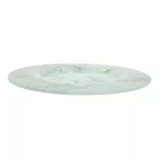 Plato Playo Vidrio Redondo 28 Cm Carrara