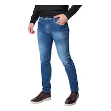 Calça Jeans Masculina Gangster Slim Estonada Azul