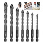 Kit 7 Brocas De Titanio Liga Dura Universal Fura Tudo