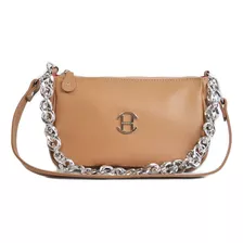 Cartera Baguette Beige Mujer Moda Cuero Accesorio 