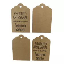 200 Tags Kraft Produto Artesanal P/ Crochê Lembrancinha Doce