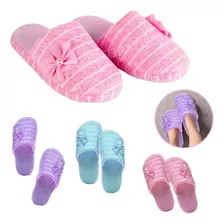 Pantufla Mujer Antideslizante Abrigadas Invierno Moño Oferta