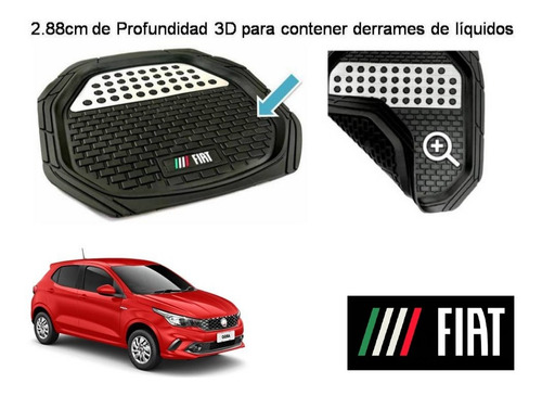 Tapetes 4pz Charola 3d Logo Fiat Argo 2020 2021 2022 2023 24 Foto 4