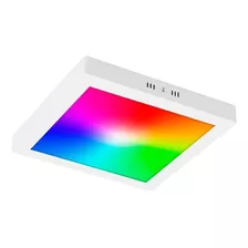 Painel Plafon 18w Led Quadrado Teto Sobrepor Rgb Inteligente