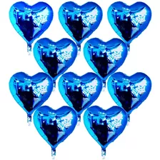 Set Pack Globos Corazones Metalizados 22cm X 10 Un.