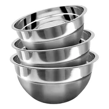 Set De 3 Bowls Vasconia Acero Inoxidable 18, 20 Y 22 Cm /3mm