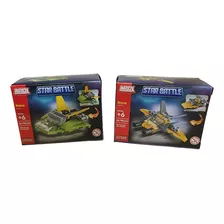 Kit 2 Blocos De Montar Inblox Star Battle 52 Peças 2 Naves