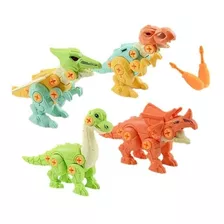 Dinossauro Educativo Monta E Desmonta Kit 04 + Chave Fenda