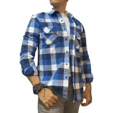 Camisa De Cuadros Para Hombre Azul - Alta Calidad