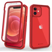 Funda Para iPhone 12/12 Pro, Transparente/rojo/resistente