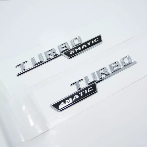 2 Emblemas Turbo 4 Matic Mercedes Benz Cromo Foto 2