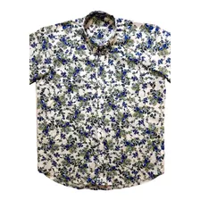 Camisa All Brazil Floral Plus Size Curta Bolso 100% Algodão