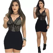 Blusa Peplum Alça Renda Guipir Regata Alça Renda Guipir Bojo