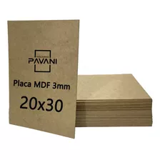 Placa Mdf Crú 3mm 20x30 - 100 Unid P/ Decoração Artesanato