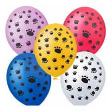 25 Bexiga Balão Patinha Patrulha Decoração Festa Aniversário Cor Sortida Pata Cachorro