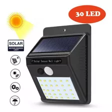 Lámpara De Energía Solar Con Sensor De Movimiento Automático De 30 Led, Color Negro
