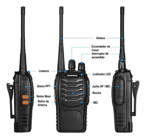 2 Radios Baofeng Bf-888s Uhf Con Manos Libres Set-2 Foto 2