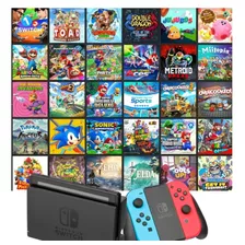 Console Nintendo Switch + Jogos ( Switch Sports, Mario, Zelda, Pokémon, Sonic, Metroid, Donkey Kong, Kirby, Wario, Etc. ) + Brinde 