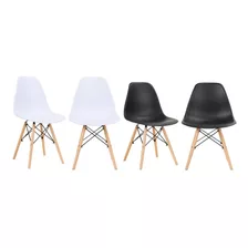 Silla Eames Eiffel Estilo Retro Madera Mesa Bar Comedor 