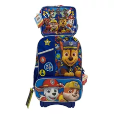 Mochila Paw Patrol Niño Con Lonchera Y Llantas De Gel