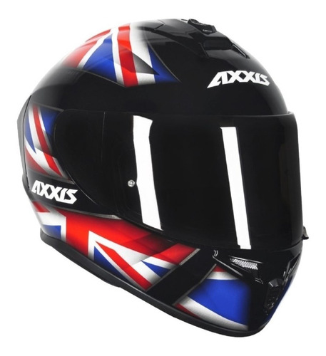 Capacete Para Moto  Integral Axxis Helmets  Draken  Black, Red E Blue Uk Gloss Tamanho 58 