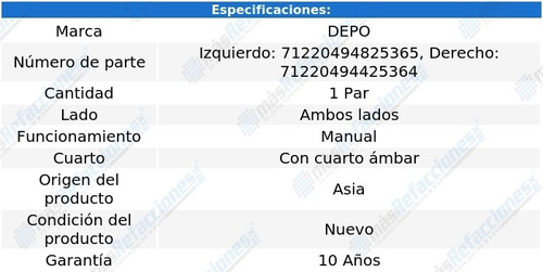 Par Faros Delanteros Manual C/cto Ambar Ford Ecosport 04-07 Foto 4