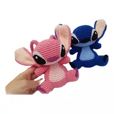 Kit Stitch E Angel Amigurumi Boneco Pelúcia Crochê Decoração