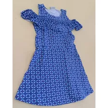 Vestido Infantil Feminino Malwee Ombro De Fora Com Babado