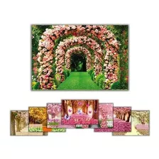 Painel Decoração Paisagem Flores Rosa Ipê 3x2 Mts