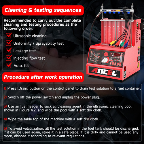 Laboratorio De Inyectores Ancel Aj600 Gdi Limpiador Ultrasn Foto 9
