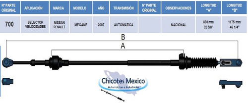 Chicote De  Velocidades Nissan Renault Megane  Automtica Foto 4