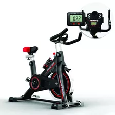 Bike Spinning Com Porta Celular E Tablet S100 Cor Preto/vermelho