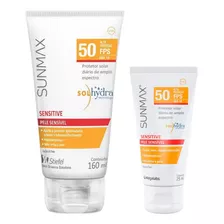 Protetor Solar Facial Pele Sensível Kit Sunmax 160ml + 25ml*