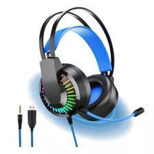Headset Gamer Com Fio Fone Ouvido Led Microfone Pc Ps4 Xbox