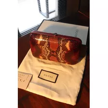 Gucci Clutch Python Couro Pequena Original Completa