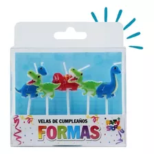 Velas De Dinosaurios Formas Set X 5 Velas Cumpleaños Niño