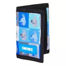 Billetera De Hombre Fortnite Neoprene Diseño Azul-blanco
