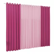 Cortina Samara Para Varão Simples 4 00 X 2 60 Cor Pink/rosa