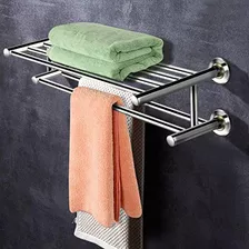 Toallero De Baño De Acero Inoxidable Con Doble Estante