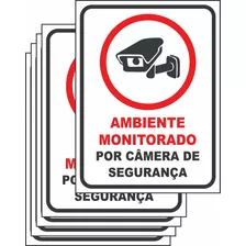 5 Placas Sinalização Monitoramento Por Câmeras De Segurança 