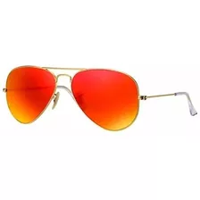 Óculos De Sol Aviador Laranja Espelhado Masculino Feminino 