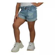 Shorts Jeans Feminino Infantil 4/6/8/10/12/14/16 Anos