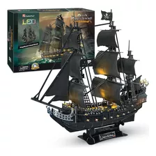 Cubicfun 3d Rompecabezas Grandes Led Pirate Ship Kits De Con