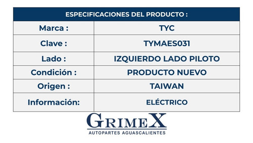 Espejo Matrix 2003-2004-2005-2006-2007-2008 Electrico Ore Foto 4