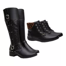 Botas Kit 2 Pares Montaria Inverno 2024 Feminino