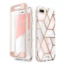 Funda iPhone 8 Plus/7 Plus I-blason Cosmo + Protector Marble